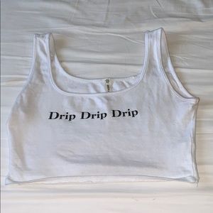 Drip Drip Drip white crop top